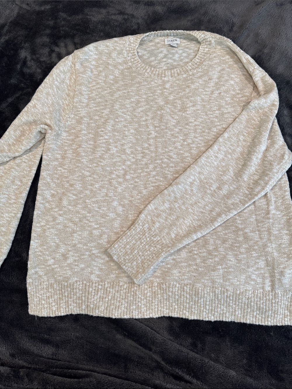 J. Crew Marled Cream Crewneck Sweater